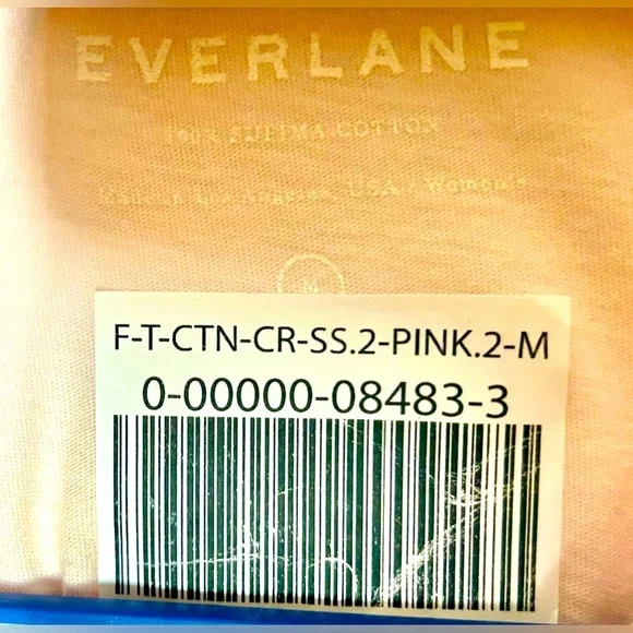 NWT Everlane 100% Supima Cotton Pink Short-Sleeved Crewneck T-Shirt, XS and M - Picture 12 of 13